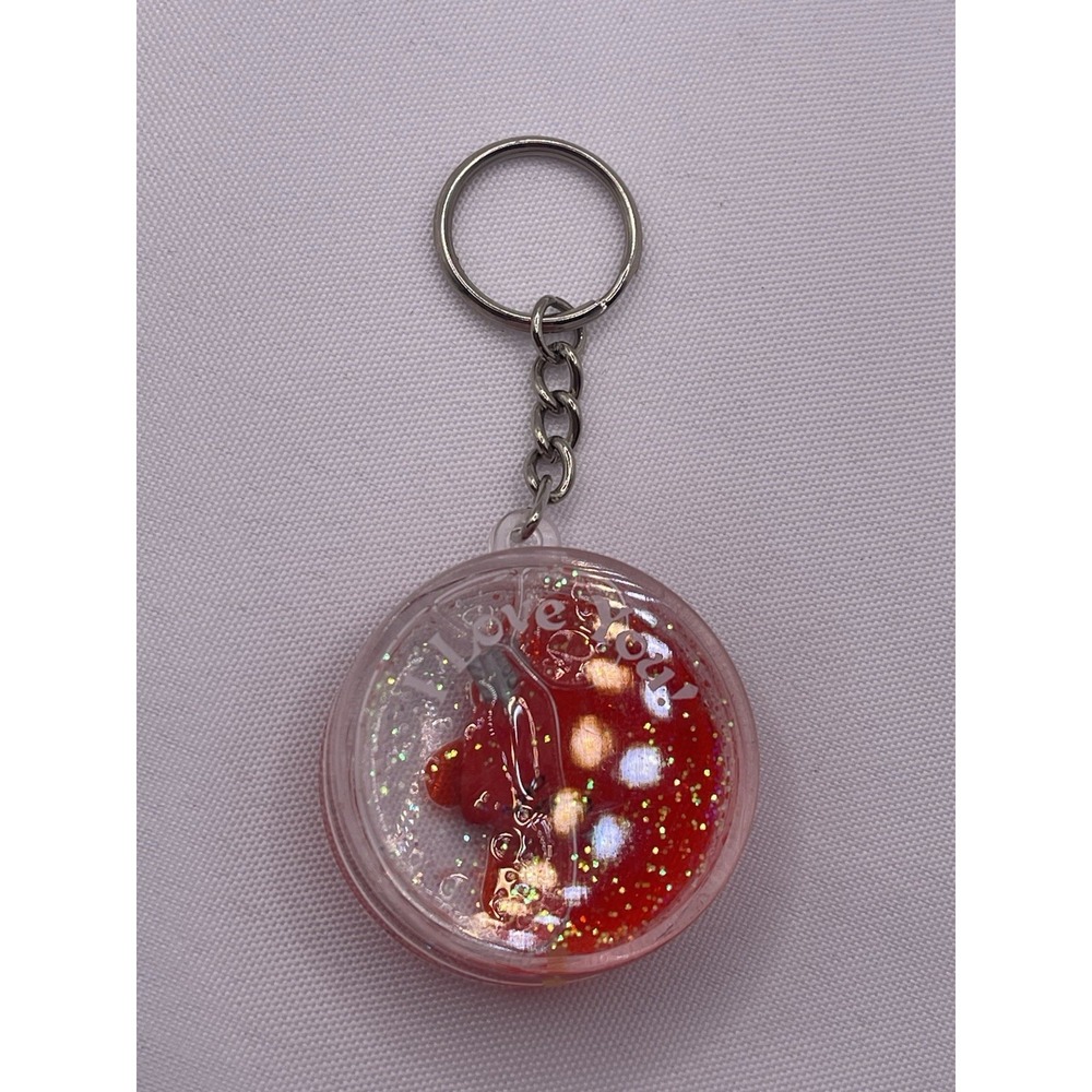Resin Made Gold  Heart Pendant With Color Accents Shiny‎ Beautiful Keychain